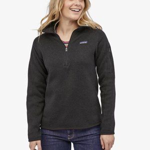 Patagonia 1/4 Zip Better Sweater M Women Black EUC